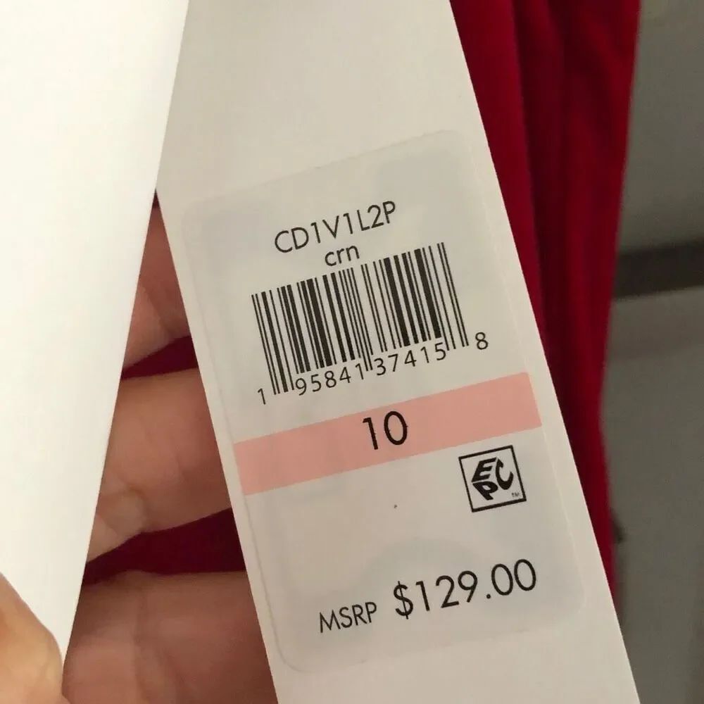 NWT Calvin Klein red velvet sleeveless dress with ruffle size 10 - Picture 3 of 5